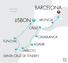 Cruises Around The World Canary Island Classic Map