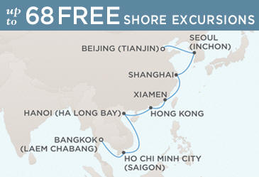 Cruises Around The World Regent World Cruises Voyager 2026 Map March 21 April 8 2026 - 18 Days