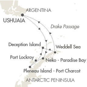 Cruises Around The World L Austral January 18-28 2028 Ushuaia, Argentina to Ushuaia, Argentina