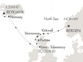 Cruises Around The World L Austral June 29 July 6 2028 Bergen, Norway to Reykjavík, Iceland