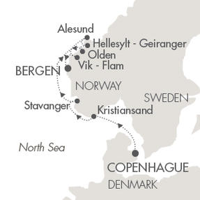Cruises Around The World Le Boreal July 1-8 2028 Copenhagen, Denmark to Bergen, Norway