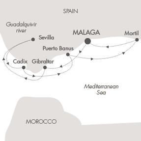 Cruises Around The World Le Lyrial April 15-22 2028 Malaga, Spain to Malaga, Spain
