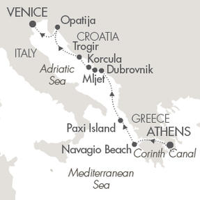 Cruises Around The World Le Lyrial August 16-23 2028 Piraeus, Greece to Venice, Italy