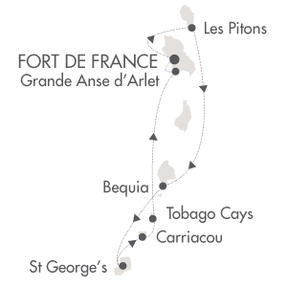 Cruises Around The World Le Ponant March 5-12 2028 Fort-de-France, Martinique to Fort-de-France, Martinique