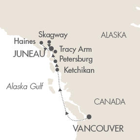 Cruises Around The World Le Soleal June 18-25 2028 Vancouver, Canada to Juneau, AK, United States