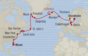 Cruises Around The World Oceania Insignia July 1-29 2028 Miami, FL, United States to Stockholm, Sweden