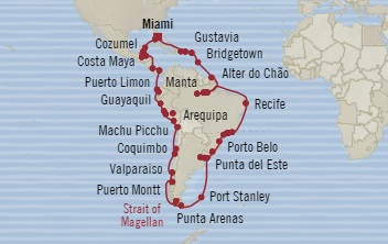 Cruises Around The World Oceania Insignia September 29 December 11 2028 Miami, FL, United States to Miami, FL, United States