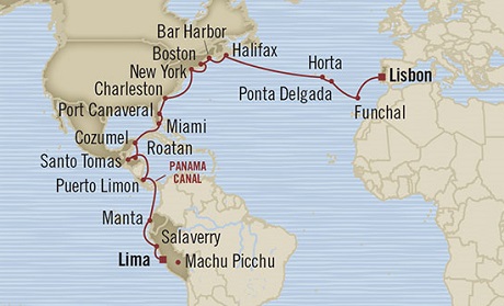 Cruises Around The World Oceania Marina April 28 May 28 2028 Callao, Peru to Lisbon, Portugal