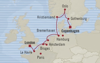 Cruises Around The World Oceania Marina June 14-24 2028 Southampton, United Kingdom to Copenhagen, Denmark