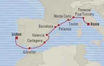 Cruises Around The World Oceania Marina November 11-21 2028 Civitavecchia, Italy to Lisbon, Portugal