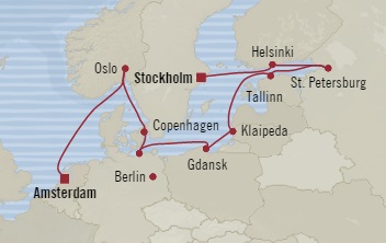 Cruises Around The World Oceania Marina September 3-15 2028 Stockholm, Sweden to Amsterdam, Netherlands