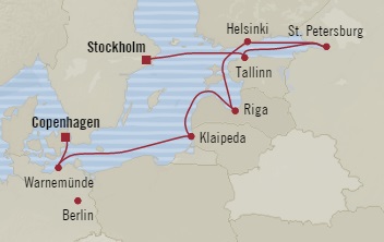 Cruises Around The World Oceania Nautica August 18-28 2028 Stockholm, Sweden to Copenhagen, Denmark