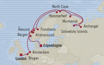 Cruises Around The World Oceania Nautica June 25 July 15 2028 Copenhagen, Denmark to Southampton, United Kingdom