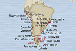 Cruises Around The World Oceania Regatta February 7 March 11 2028 Callao, Peru to Rio De Janeiro, Brazil