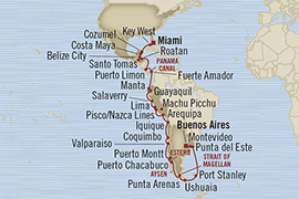 Cruises Around The World Oceania Regatta January 20 February 28 2028 Miami, FL, United States to Buenos Aires, Argentina