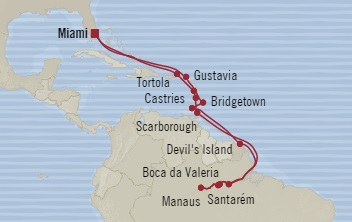 Cruises Around The World Oceania Regatta November 29 December 22 2028 Miami, FL, United States to Miami, FL, United States