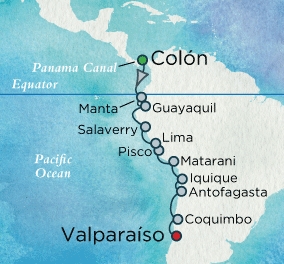 Cruises Around The World Crystal World Cruises Serenity 2026 January 22 February 8 Colon, Panama to Santiago (Valparaiso), Chile