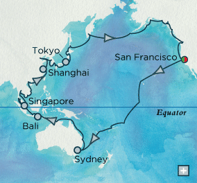 Cruises Around The World Crystal World Cruises World Cruise 2028 Grand Pacific Panorama Map