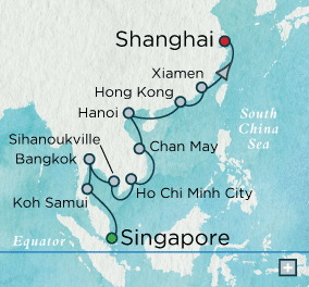 Cruises Around The World Crystal World Cruises World Cruise 2028 Indochine Reflections Map
