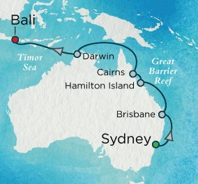 Cruises Around The World Crystal World Cruises Symphony 2026 February 10-23 Sydney, Australia to Benoa, Bali