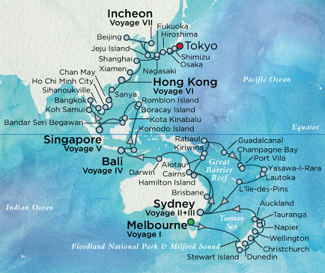 Cruises Around The World Crystal World Cruises Symphony 2026 January 5 April 14 Melbourne, Australia to Tokyo (Harumi), Japan