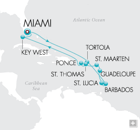 Cruises Around The World Caribbean Holiday Map