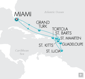Cruises Around The World Round-trip Miami Map