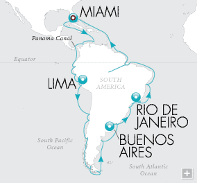 Cruises Around The World Grand Circle South America Map