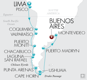Cruises Around The World Lima to Buenos Aires Map