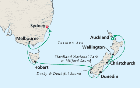 Cruises Around the World Map