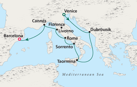 Cruises Around The World Crystal World Cruises Serenity 2026 Venice to Barcelona