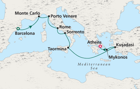 Cruises Around The World Crystal World Cruises Serenity 2026 Barcelona to Athens