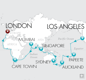 Cruises Around The World 2027 World Cruise Map