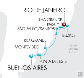 Cruises Around The World Gems of South America Map