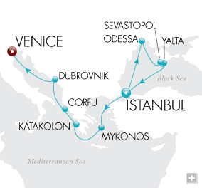 Cruises Around The World Treasures of the Black Sea Map