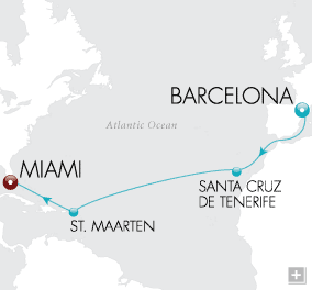 Cruises Around The World Sojourn to the Sunset Map