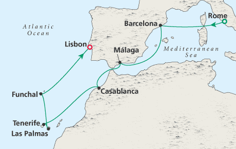 Cruises Around the World Map