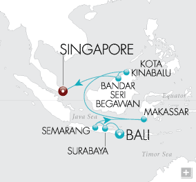 Cruises Around The World Java Sea Jewels Map February 28 March 12 2026 - 12 Days crystal symphony 2026