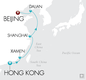 Cruises Around The World Pearls of China Map Hong Kong to Beijing - Voyage V4208 crystal symphony