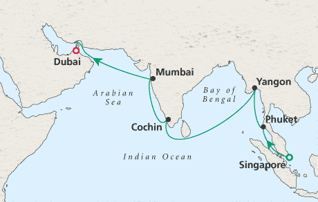 Cruises Around the World Map