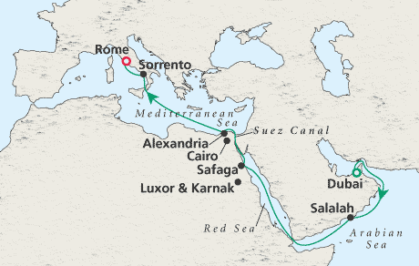 Cruises Around the World Map