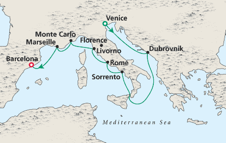 Cruises Around the World Map