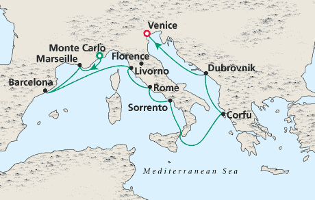 Cruises Around the World Map