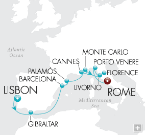 Cruises Around The World Romancing the Riviera Cruises Around The World Crystal World Cruises Serenity 2028 Map