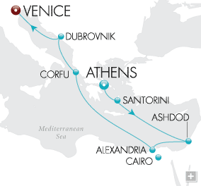 Cruises Around The World Parthenon & Pyramids Cruises Around The World Crystal World Cruises Serenity 2028 Map