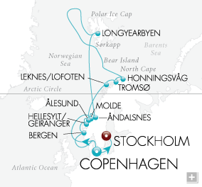 Cruises Around The World Northern Lights Map Copenhagen to Stockholm - Voyage V2216