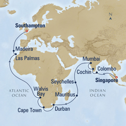 Cunard Queen Elizabeth 2 March 21 April 21 2028 Cruise Itinerary luxury cruise information