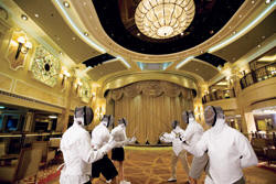 Cruises Around The World Cunard Cruise Queen Mary 2 qm 2 Fencing