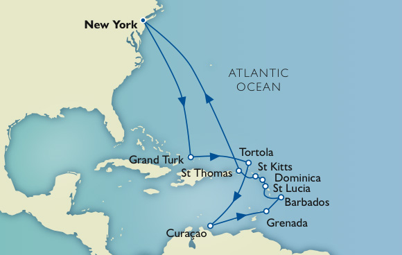 Cruises Around The World Map - New York