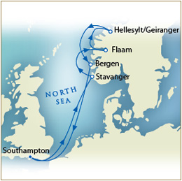 Cruises Around The World Map - Southampton to Southampton